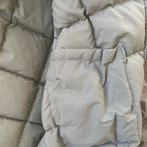 Vintage 80's Temco Goose Down Light Gray Coat Jacket with Foldable Hood Size L - Picture 9 of 10